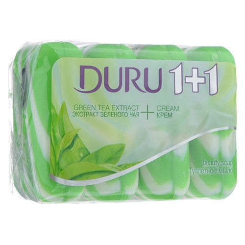 картинка Туалетное мыло 4*80 г. Duru 1+1 Зеленый чай от магазина "Офисные мелочи"