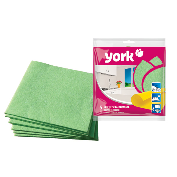 картинка Салфетки вискоза 35*35 см. YORK 5 шт. универсальные, 85 г/м2 от магазина "Офисные мелочи"