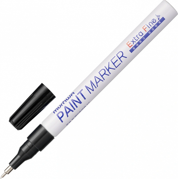 картинка Маркер-краска лаковый черный 1 мм. MunHwa "Extra Fine Paint Marker" нитро-основа от магазина "Офисные мелочи"