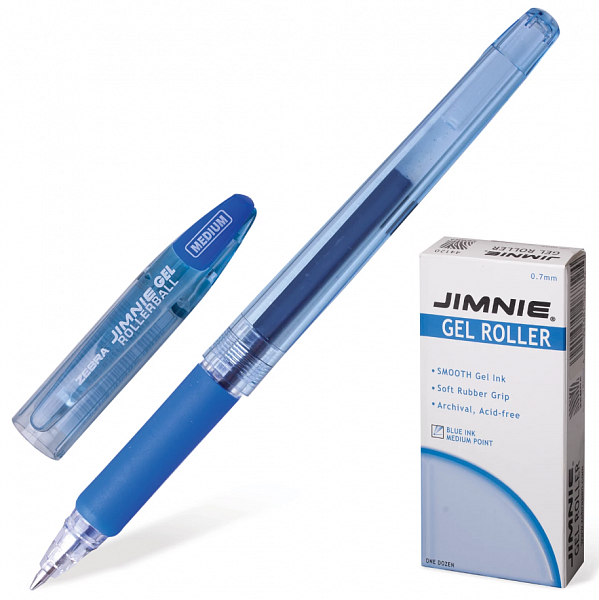 картинка Ручка гелевая Zebra "JIMNIE HYPER JELL" 0,7 мм. синяя, резиновый грип от магазина "Офисные мелочи"