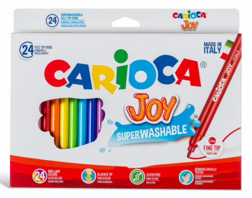 картинка Фломастеры 24 цвета Carioca JOY смываемые, коробка, европодвес от магазина "Офисные мелочи"