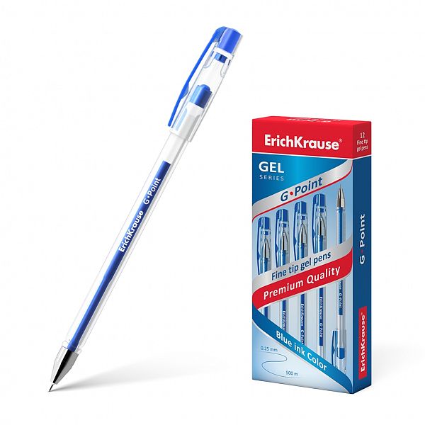 картинка Ручка гелевая ErichKrause Аспект 0,38 мм. синяя, игольчатый наконечник от магазина "Офисные мелочи"