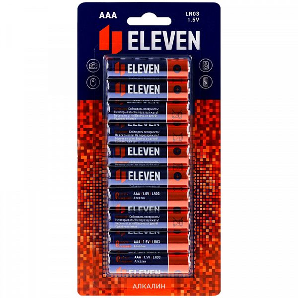 картинка Батарейка AAA/LR03 алкалиновая Eleven BC10 от магазина "Офисные мелочи"