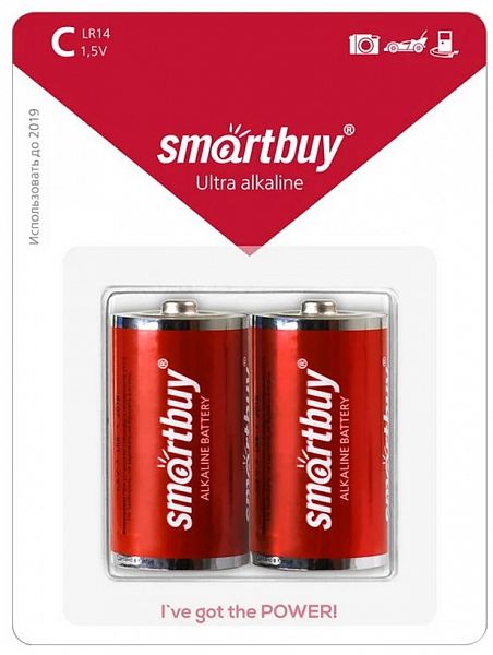 картинка Батарейка LR14/C алкалиновая Smartbuy 1.5В, BC2 от магазина "Офисные мелочи"