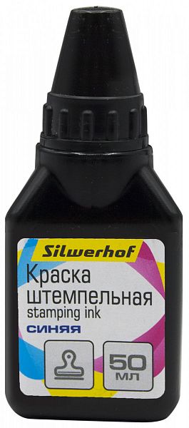 картинка Штемпельная краска синяя 50 мл. Silwerhof от магазина "Офисные мелочи"