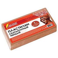 картинка Пластилин скульптурный 1000 г. терракотовый твердый ОСТРОВ СОКРОВИЩ от магазина "Офисные мелочи"