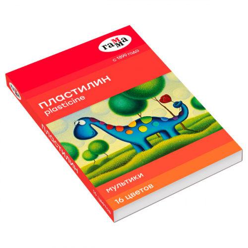 картинка Пластилин 16 цветов 320 г. Гамма "Мультики" со стеком от магазина "Офисные мелочи"