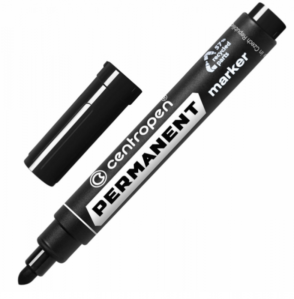 картинка Маркер перманентный круглый наконечник черный 2,5 мм. Centropen от магазина "Офисные мелочи"