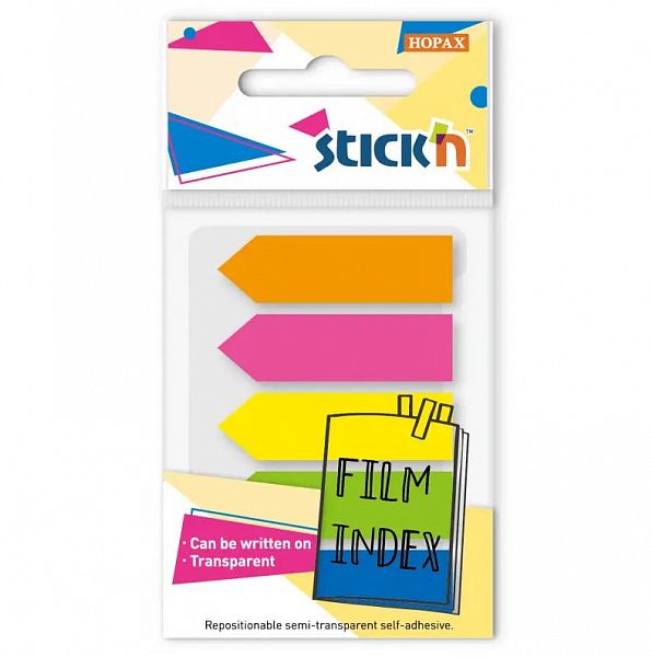 картинка Закладки пластиковые СТРЕЛКИ 12*45 5*20 л. неон STICK`N от магазина "Офисные мелочи"