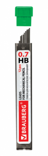 картинка Грифель 0,7 мм. НВ BRAUBERG "Hi-Polymer" 12 шт. от магазина "Офисные мелочи"