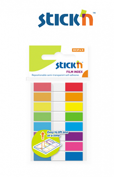 картинка Закладки пластиковые 8*45 8*20 л. неон Z-сложение STICK`N от магазина "Офисные мелочи"